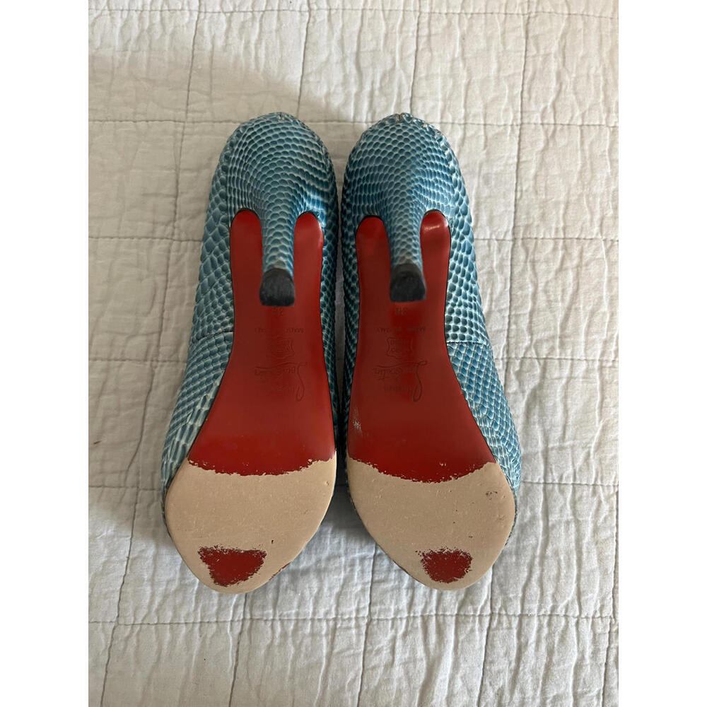 Authentic Christian Louboutin Blue Python Snakesk… - image 7